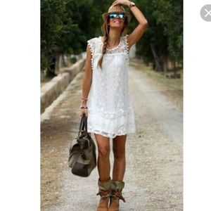 White Boho dress. NWOT. Never worn